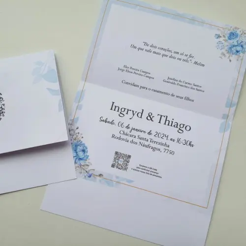 Convite de Casamento com Cordão Terracota