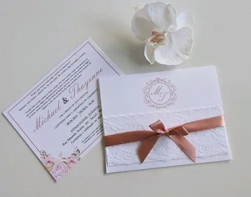 Convite de Casamento Envelope com renda