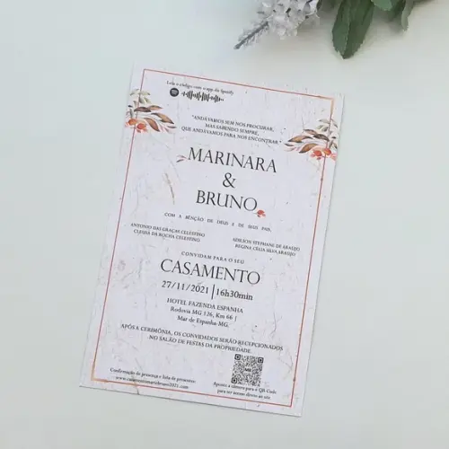 Convite de Casamento Envelope de Luva