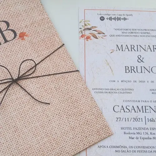Convite de Casamento Envelope de Luva