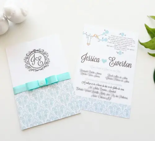 Convite de Casamento Envelope de Luva