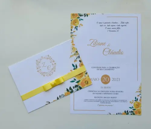 Convite de Casamento Floral