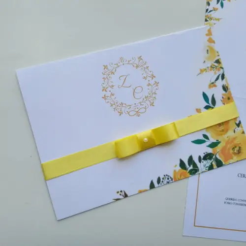Convite de Casamento Floral