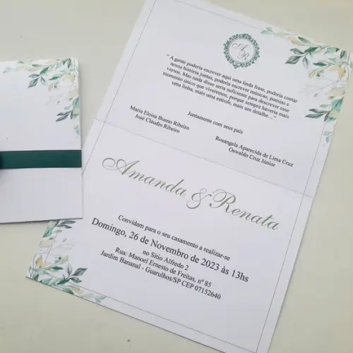 Convite de Casamento Floral