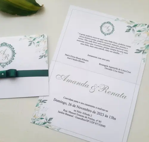 Convite de Casamento Floral