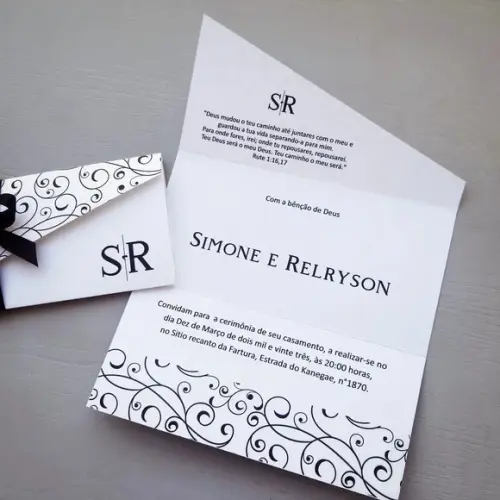Convite de Casamento Papel Texturizado