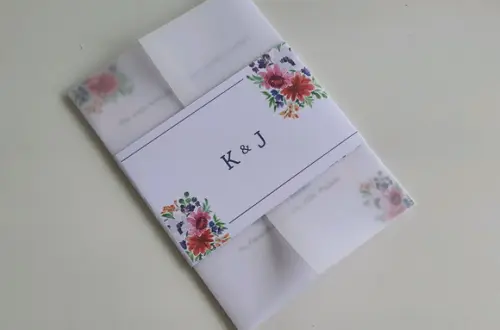 Convite de casamento Papel Vegetal