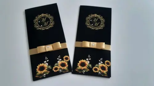 Convite de Casamento para Padrinhos Preto