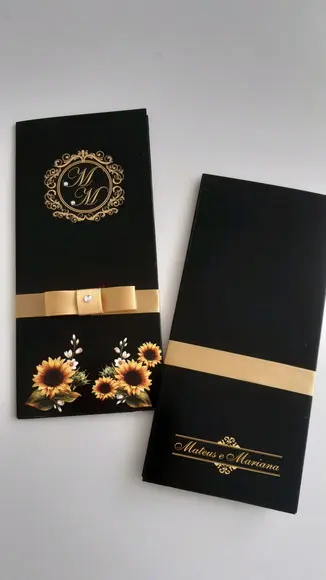 Convite de Casamento para Padrinhos Preto