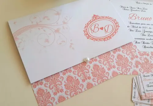 Convite de Casamento Promoção Coral