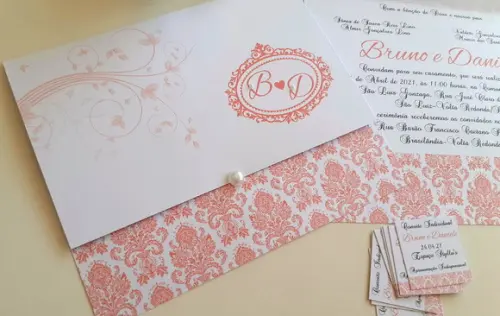 Convite de Casamento Promoção Coral