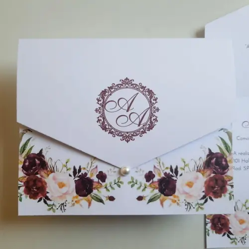 Convite de Casamento Promoção Marsala
