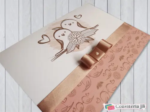 Convite de casamento rose
