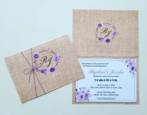Convite de Casamento Rústico