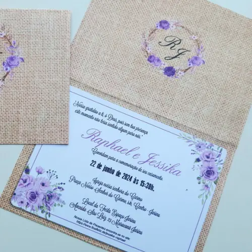 Convite de Casamento Rústico