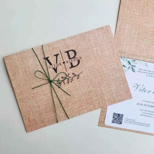 Convite de Casamento Rústico