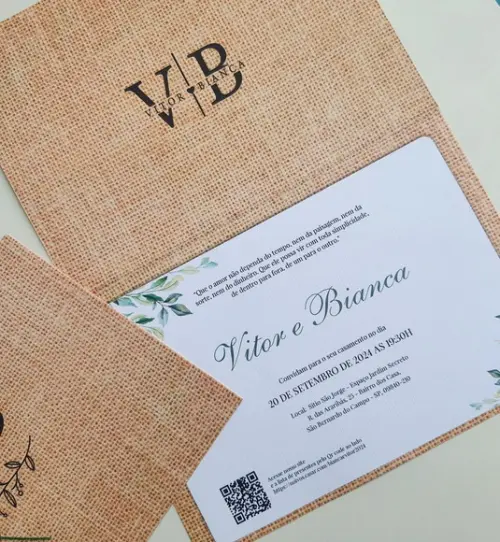 Convite de Casamento Rústico