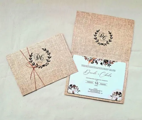 Convite de Casamento Rústico