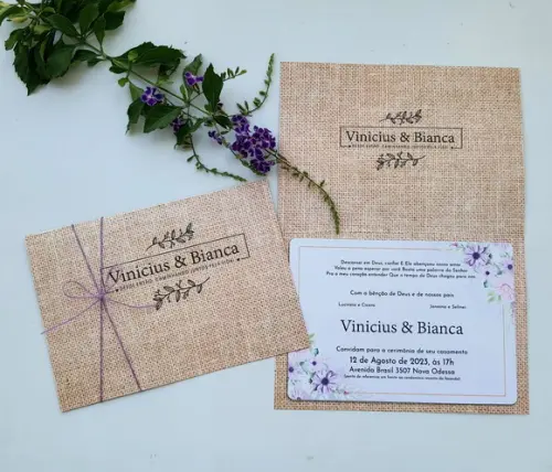 Convite de Casamento Rústico