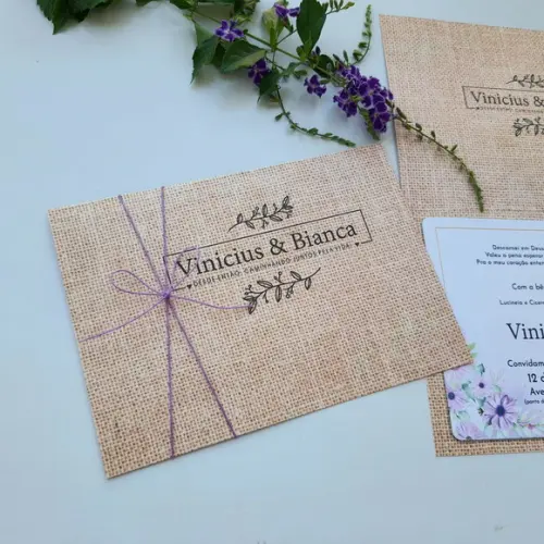 Convite de Casamento Rústico