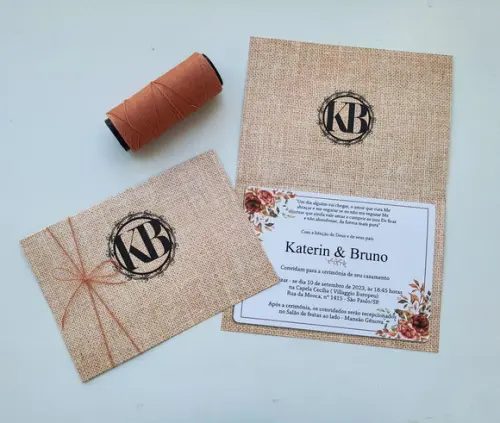 Convite de Casamento Rústico