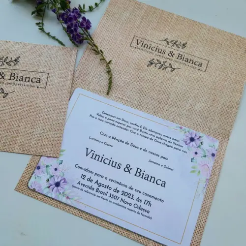 Convite de Casamento Rústico