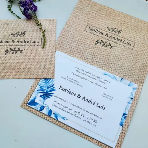 Convite de Casamento Rústico