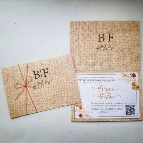 Convite de Casamento Rústico