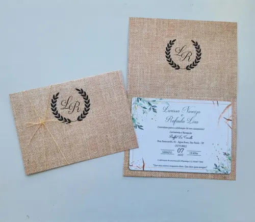 Convite de Casamento Rústico