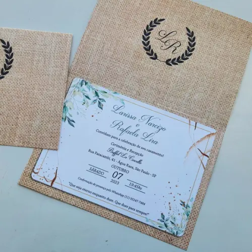 Convite de Casamento Rústico