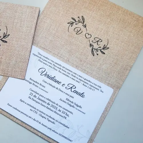 Convite de Casamento Rústico