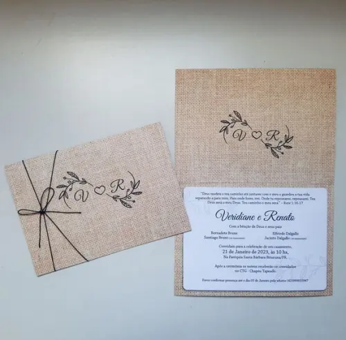 Convite de Casamento Rústico