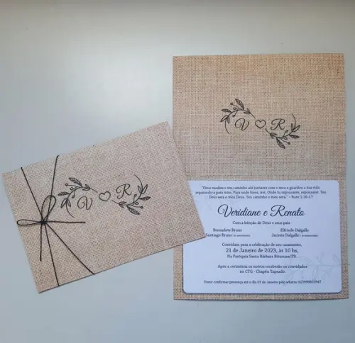 Convite de Casamento Rústico