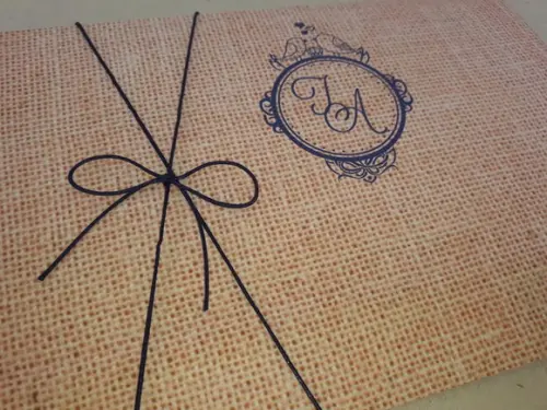 Convite de Casamento Rústico com cordão