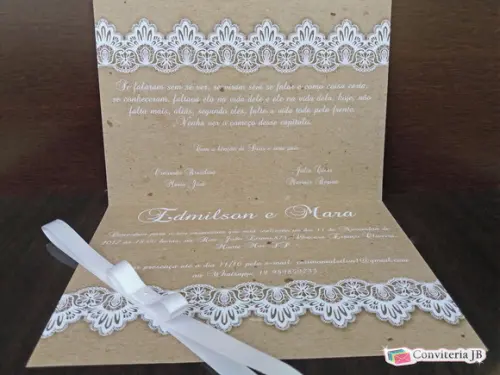 Convite de Casamento Rústico Especial