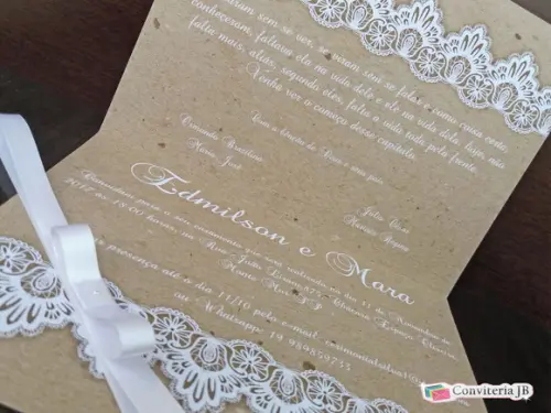 Convite de Casamento Rústico Especial