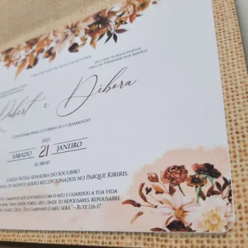 Convite de Casamento Terracota
