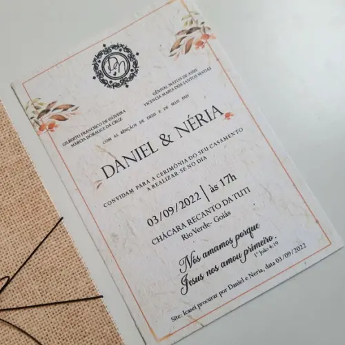Convite de Casamento Terracota