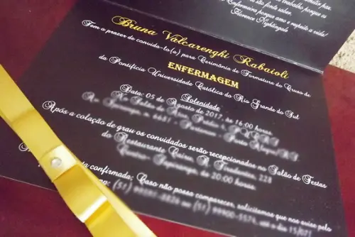 Convite de Formatura Black