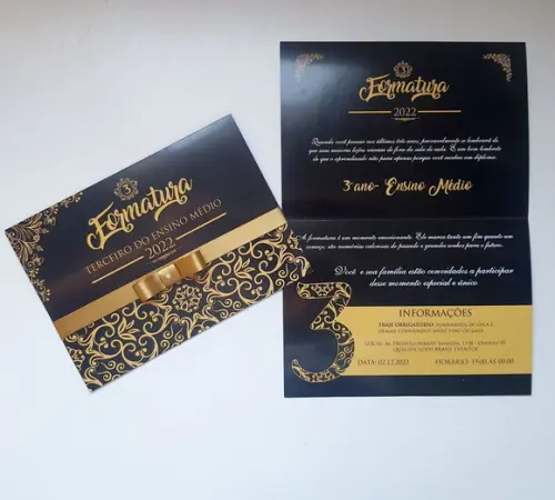 Convite de Formatura Black