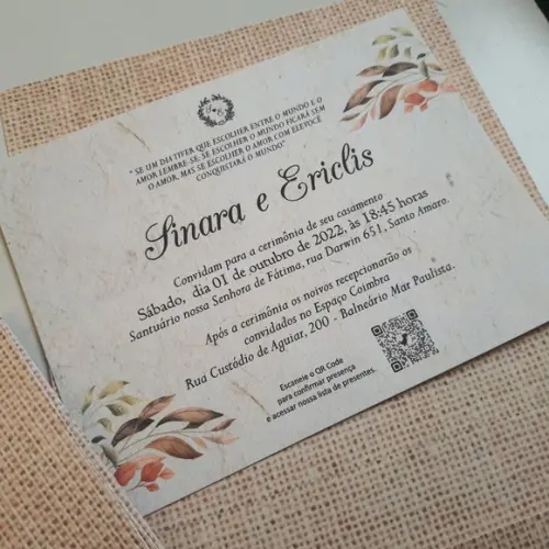 Convite Envelope Rustico