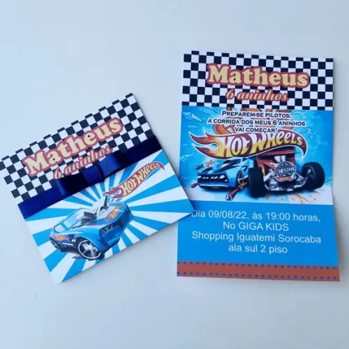 Convite Hotwheels Promoção