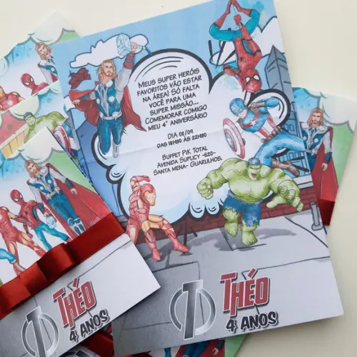 Convite Heróis da Marvel