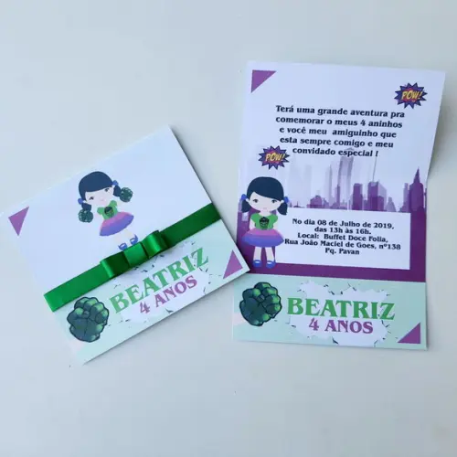 Convite Hulk Girl Promoção