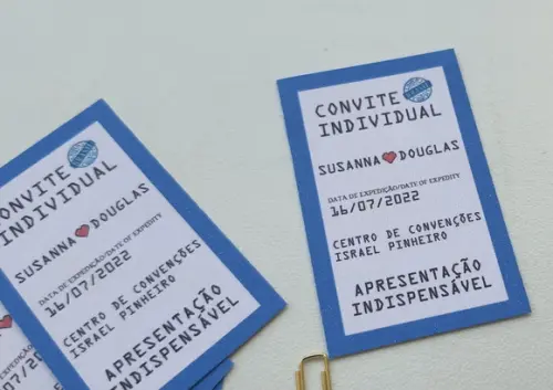Convite individual de casamento