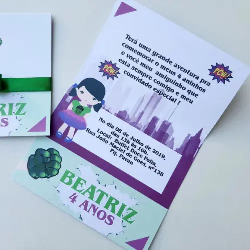 Convite Hulk Girl Promoção