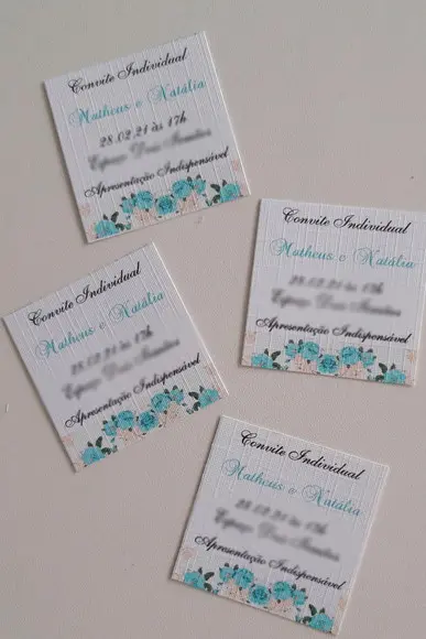 Convite individual de casamento