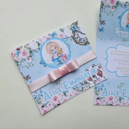Convite Infantil Alice Cute
