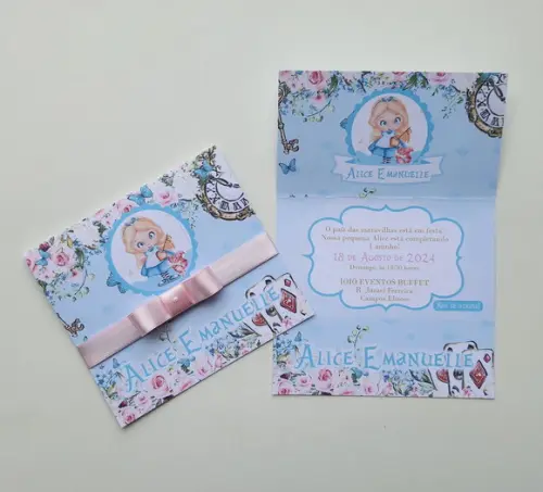 Convite Infantil Alice Cute