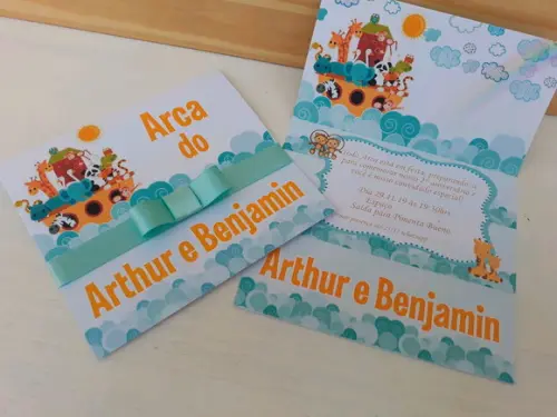 Convite Infantil ARCA DE NOE CRISTÃO